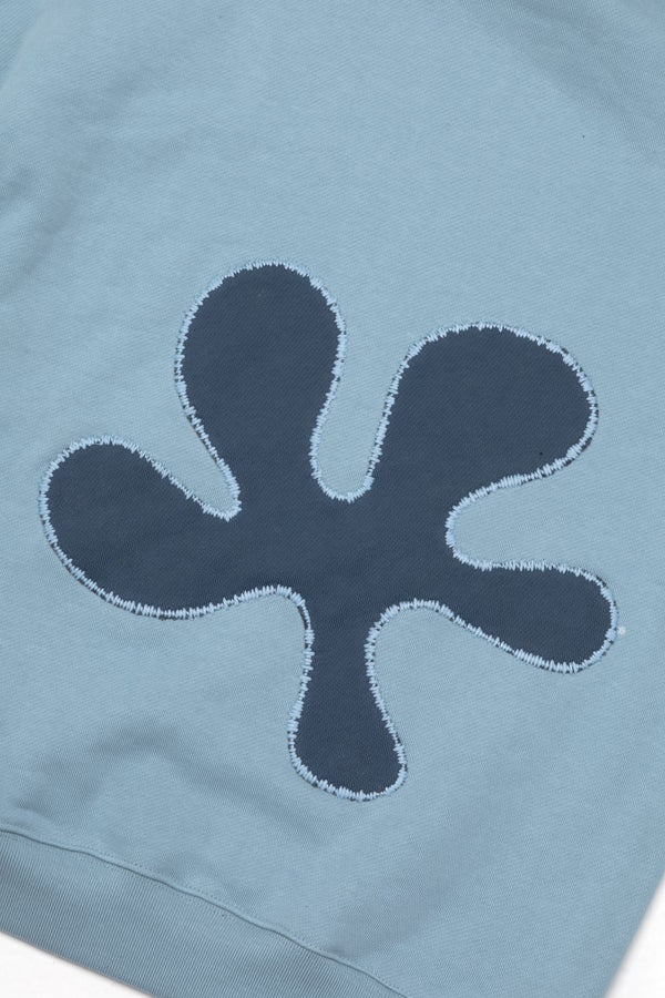Oversized Back-Appliqué Hoodie (baby blue)