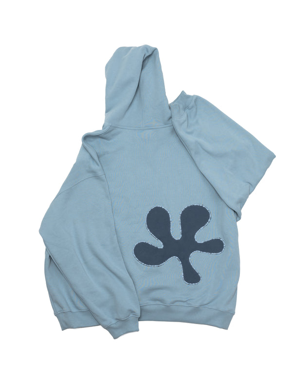 Oversized Back-Appliqué Hoodie (baby blue)