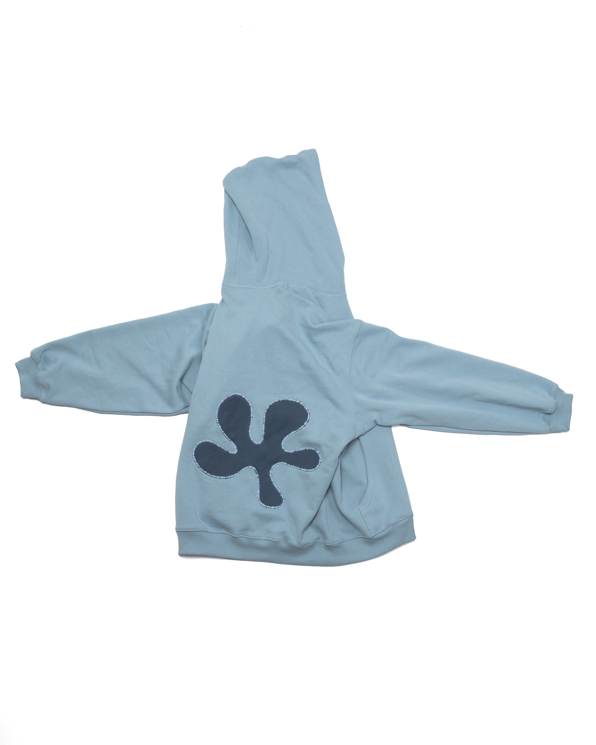 Oversized Back-Appliqué Hoodie (baby blue)